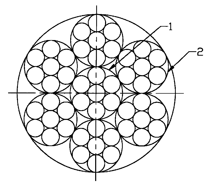 Fiber cable core structure for steel wire rope