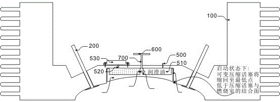 Cylinder head for variable compression ratios