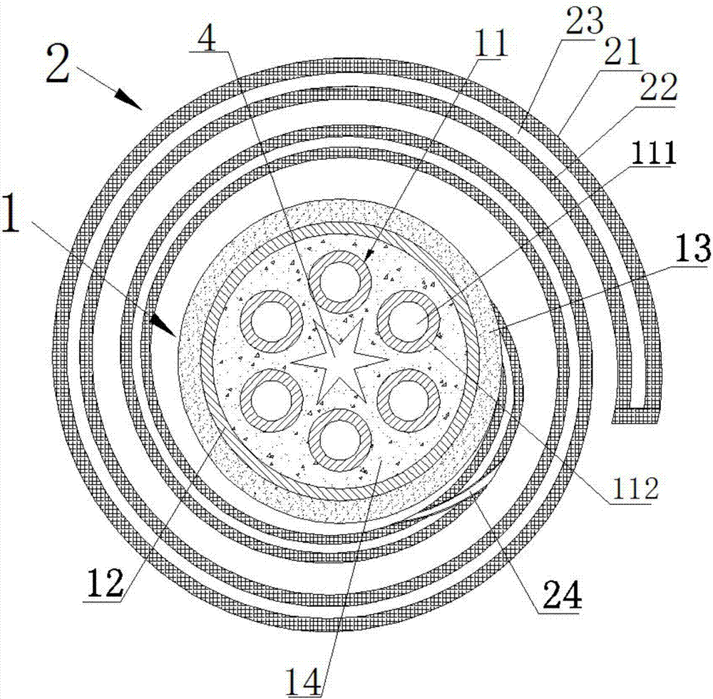 Pressure-bearing cable capable of efficiently dissipating heat