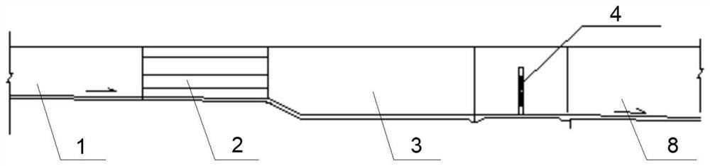 Water recession and desilting structure of silt-laden channel