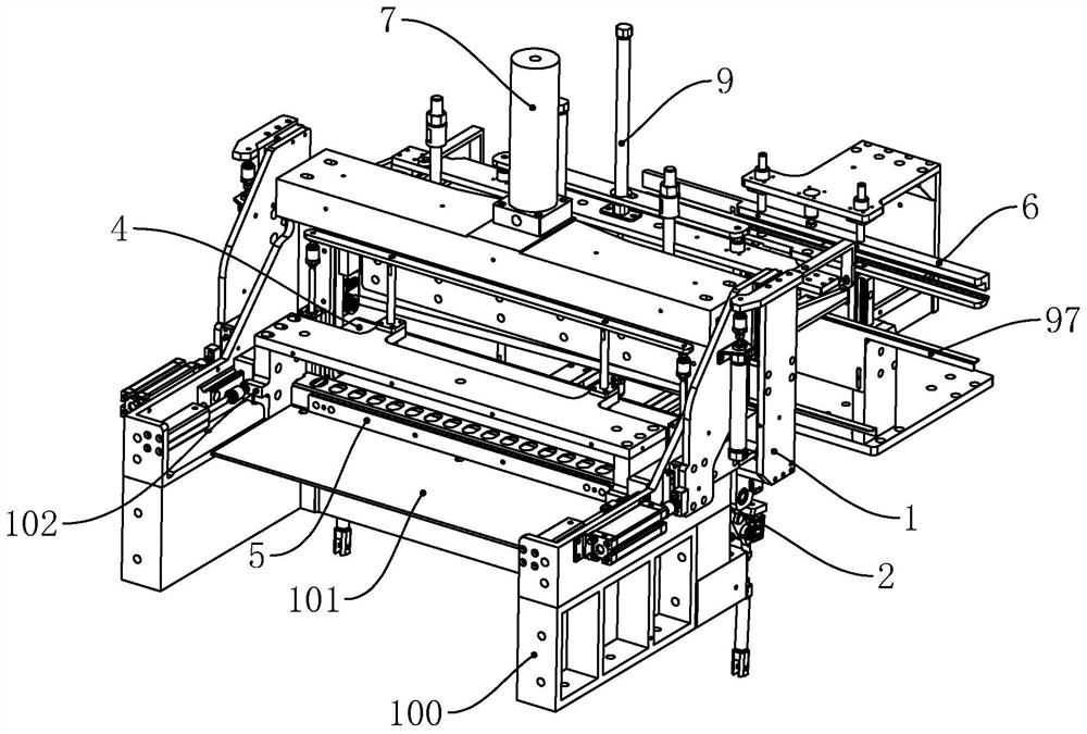 Edge folding device of abdominal pad machine