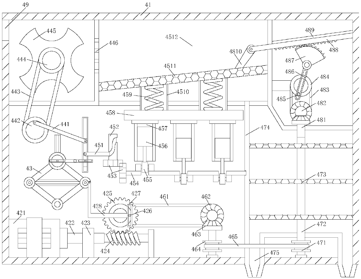 Vibration type filtering equipment for oil exploitation