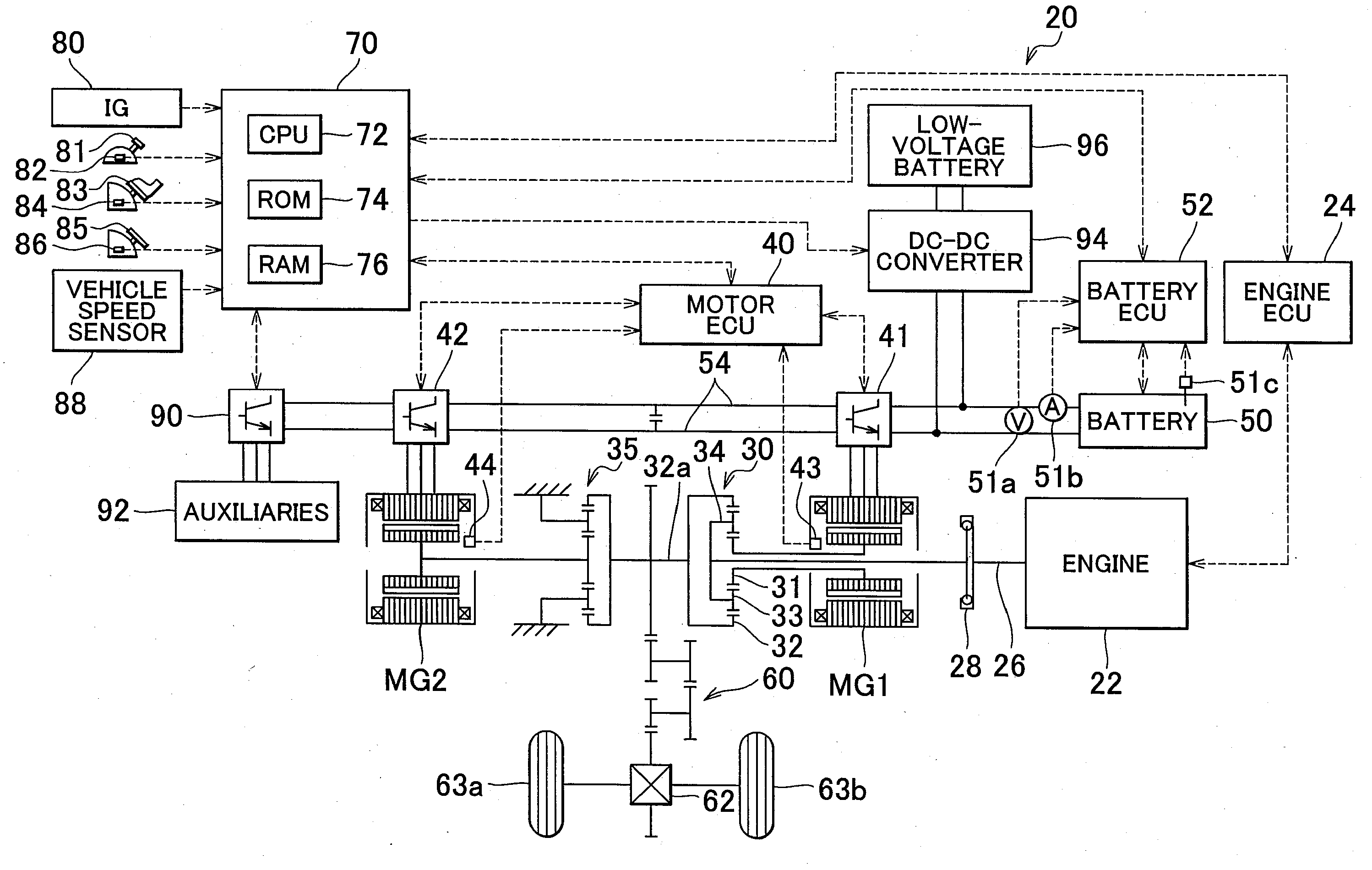 Drive force output apparatus, method for controlling same apparatus, and vehicle