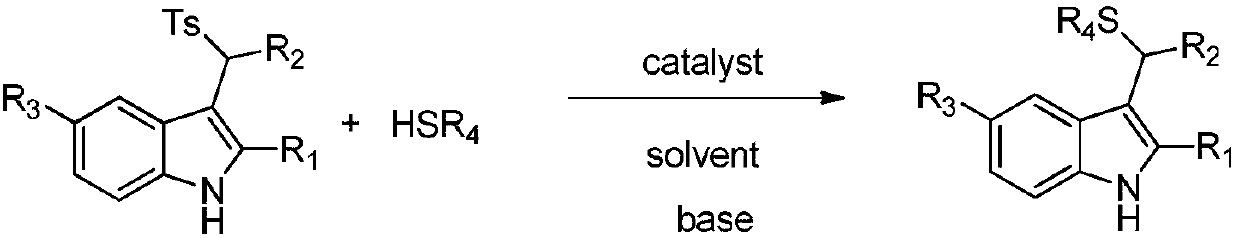 Application of chiral organic bases in preparation of chiral sulfur-containing indole compounds in water-oil two-phase system