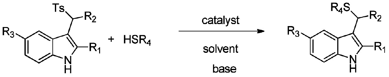 Application of chiral organic bases in preparation of chiral sulfur-containing indole compounds in water-oil two-phase system