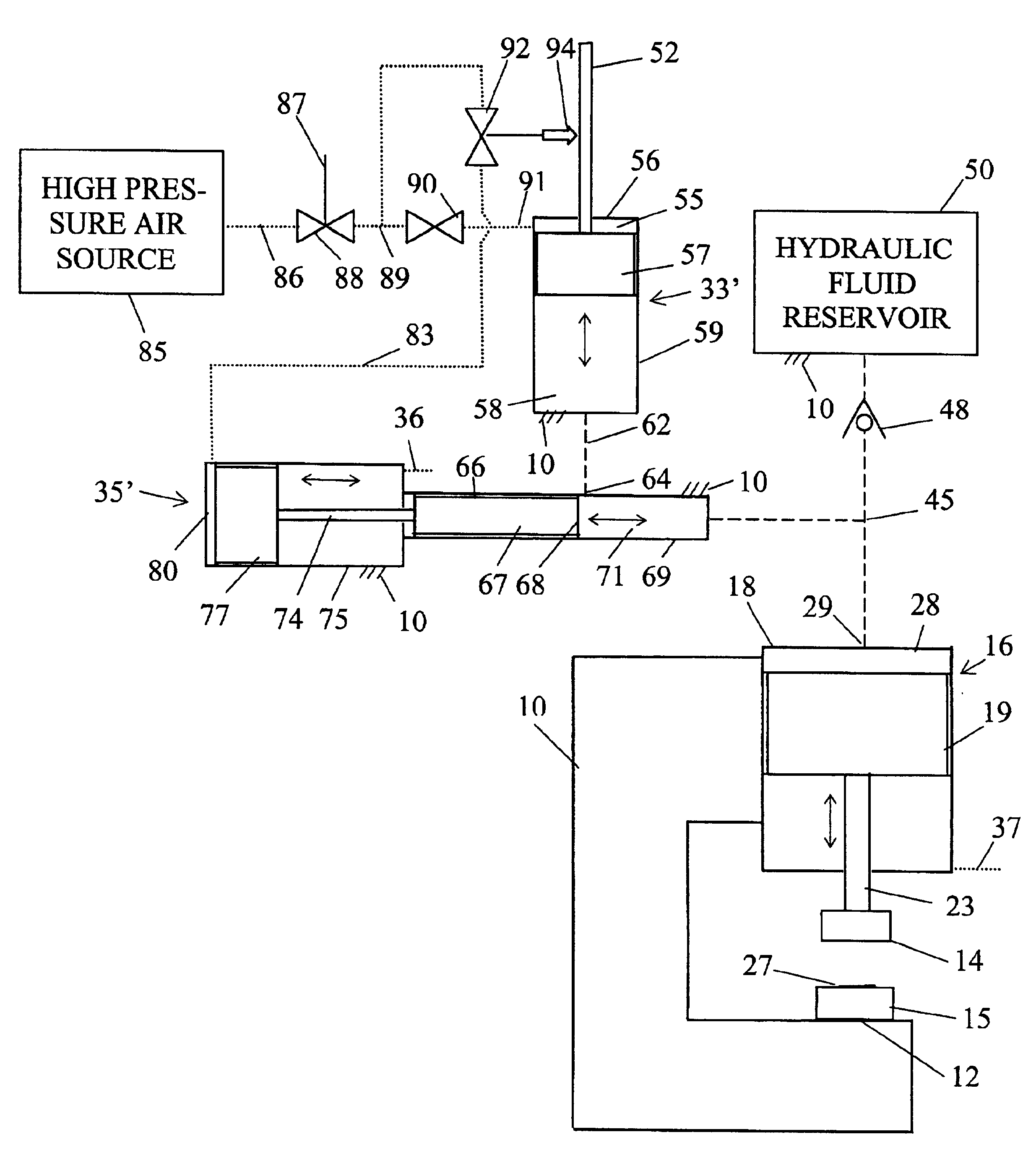 Two stage punch press actuator with output drive shaft position sensing