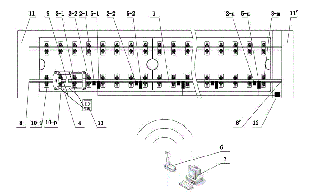 Experimental method for measuring distribution of breaking longitudinal force of steel rail of railway