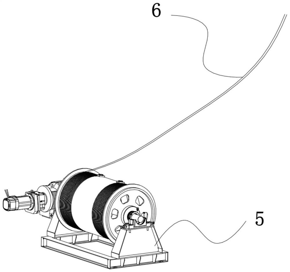 Traction system and method for lifting power transmission line tower