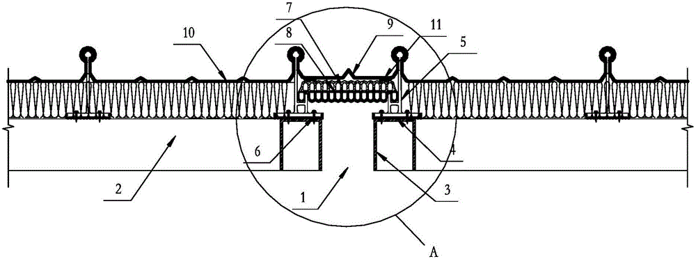 Metal roof deformation joint connection structure and installation method therefor