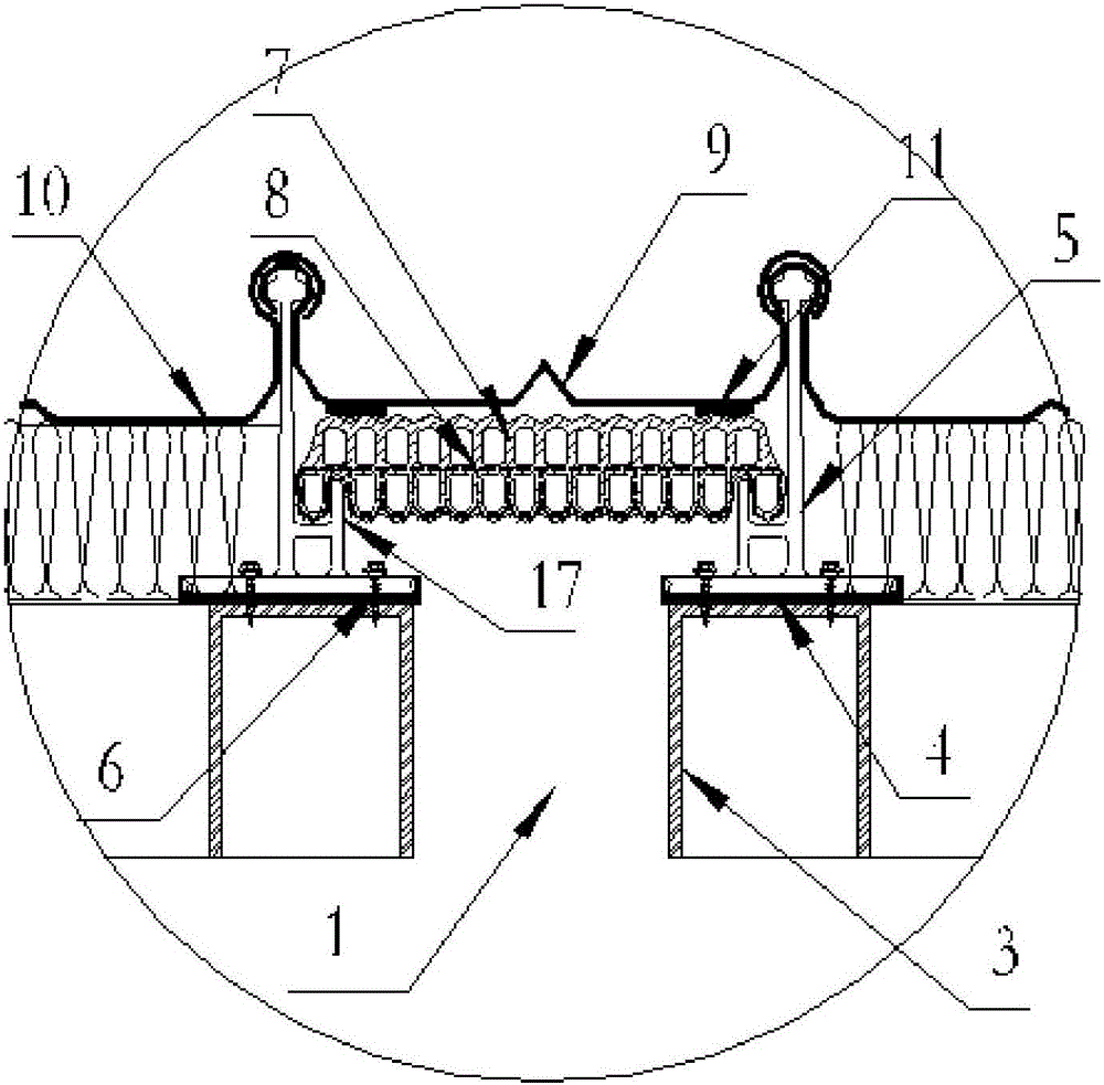 Metal roof deformation joint connection structure and installation method therefor