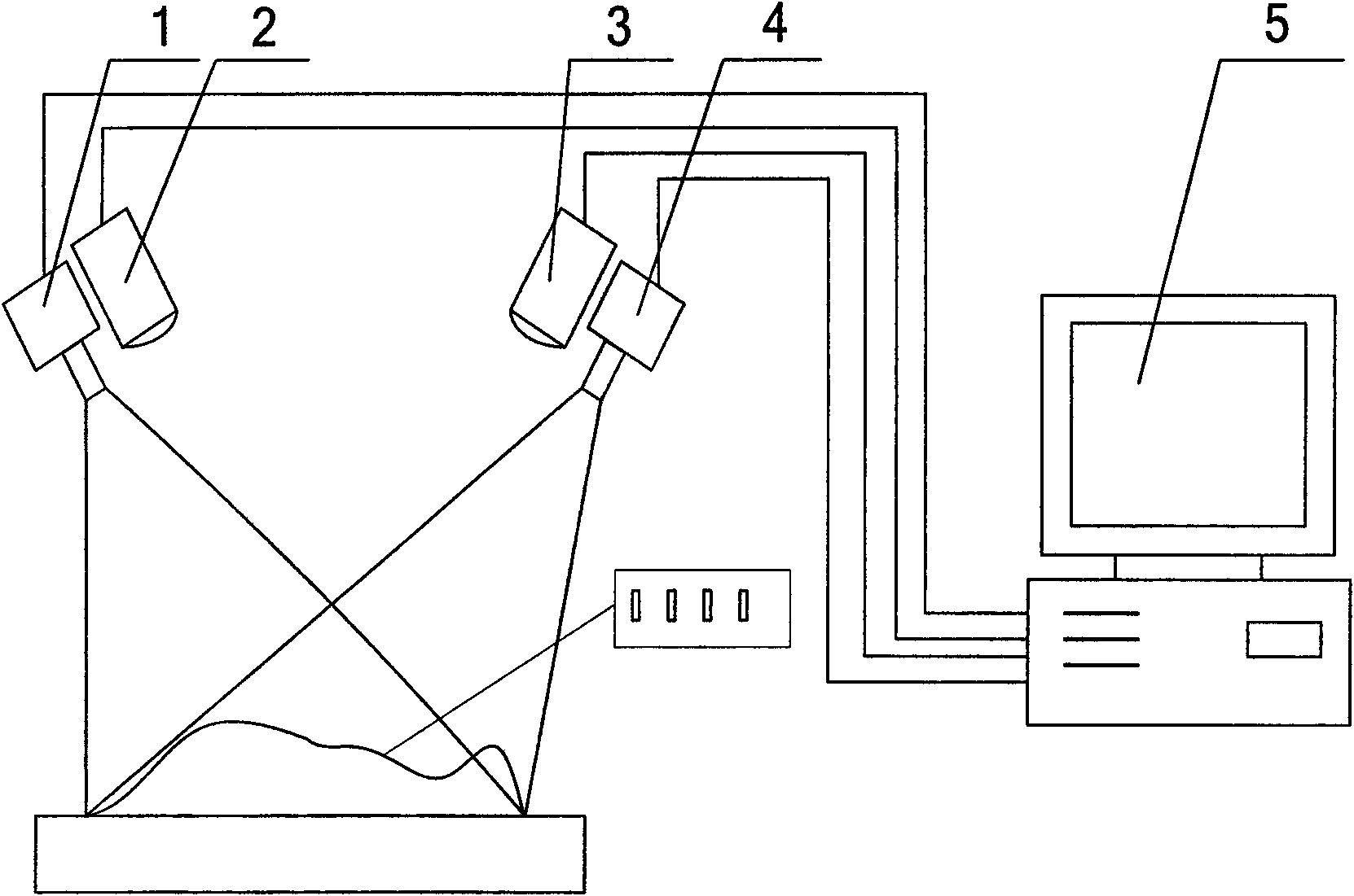 Three-dimensional speckle strain measurement device and measurement method thereof