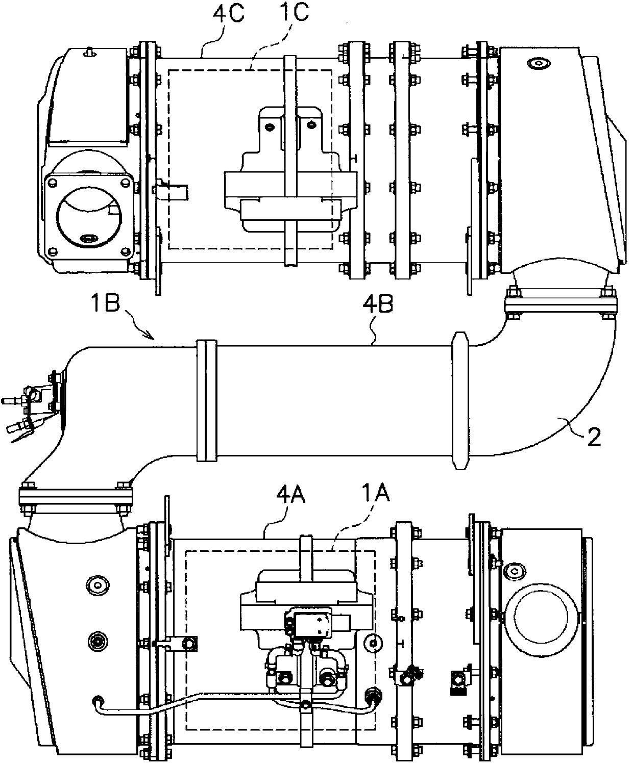 Reducing agent aqueous solution mixing device and exhaust gas after-reatment device