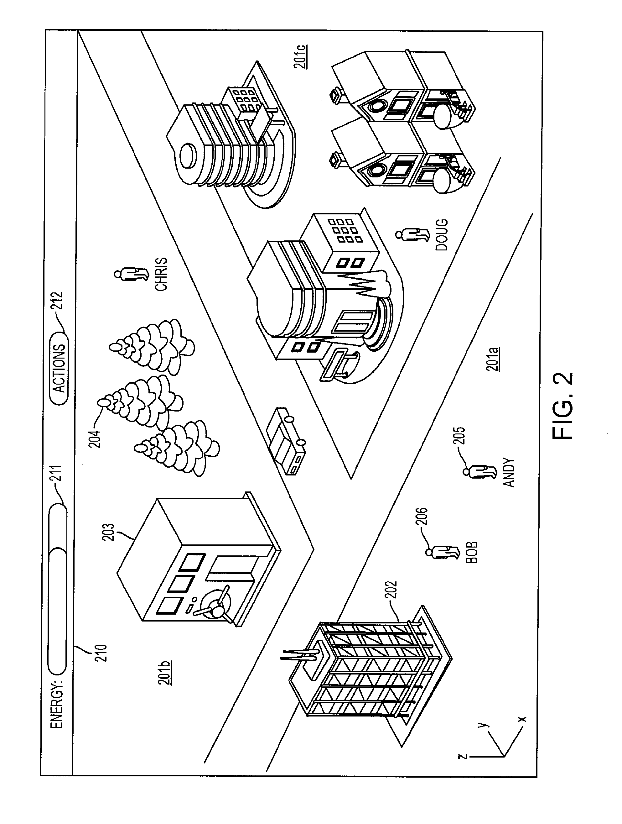 2.5-dimensional graphical object social network