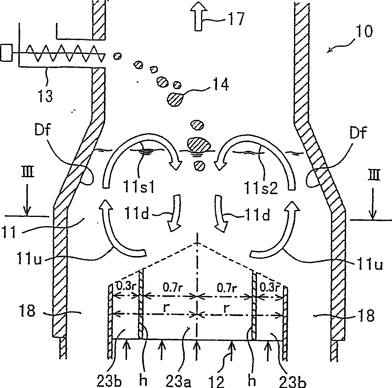 Fluidized-bed gasification furnace