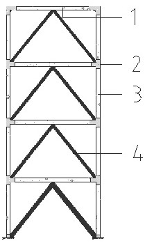 Reinforcing structure for improving earthquake resistance of earthquake-damaged RC frame structure and construction method