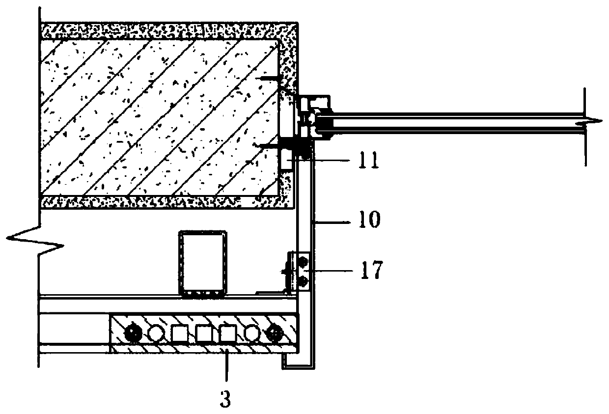 Building outer facade hollow brick installing structure and process