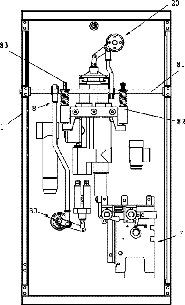 Three-phase common-proper compact type solid insulation high voltage alternating current vacuum switching cabinet