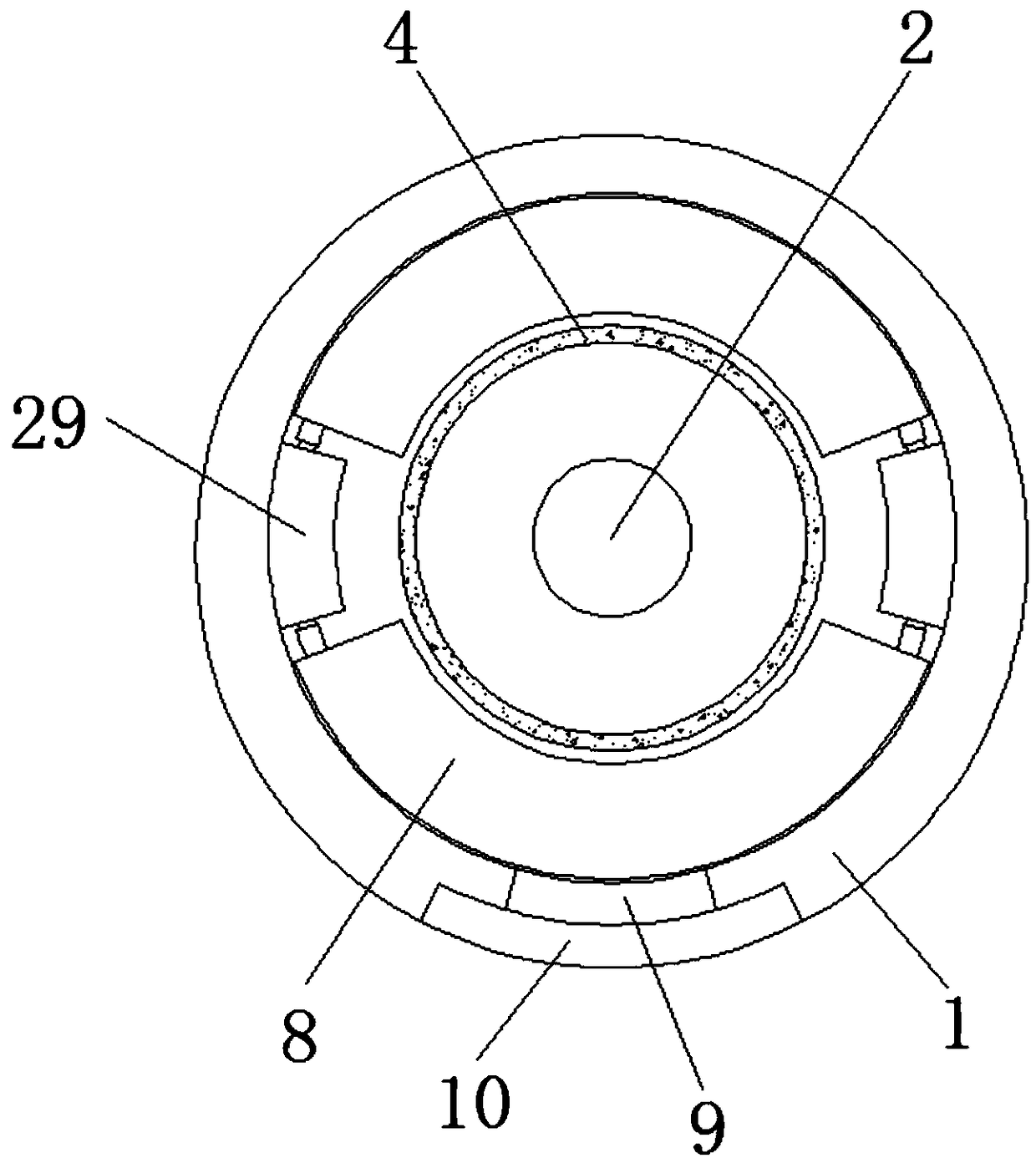 Filter device for treating industrial sewage