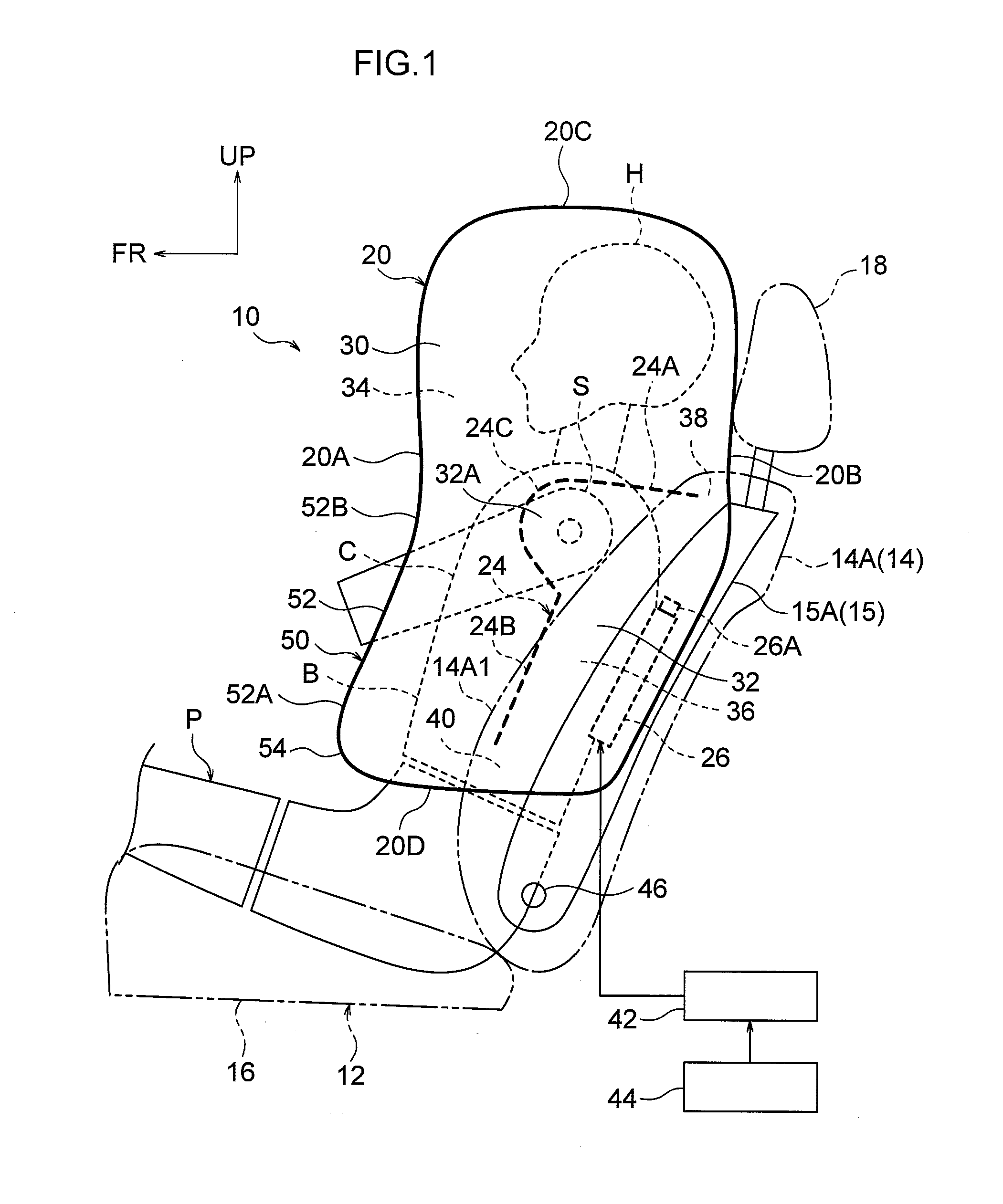 Vehicle side airbag device