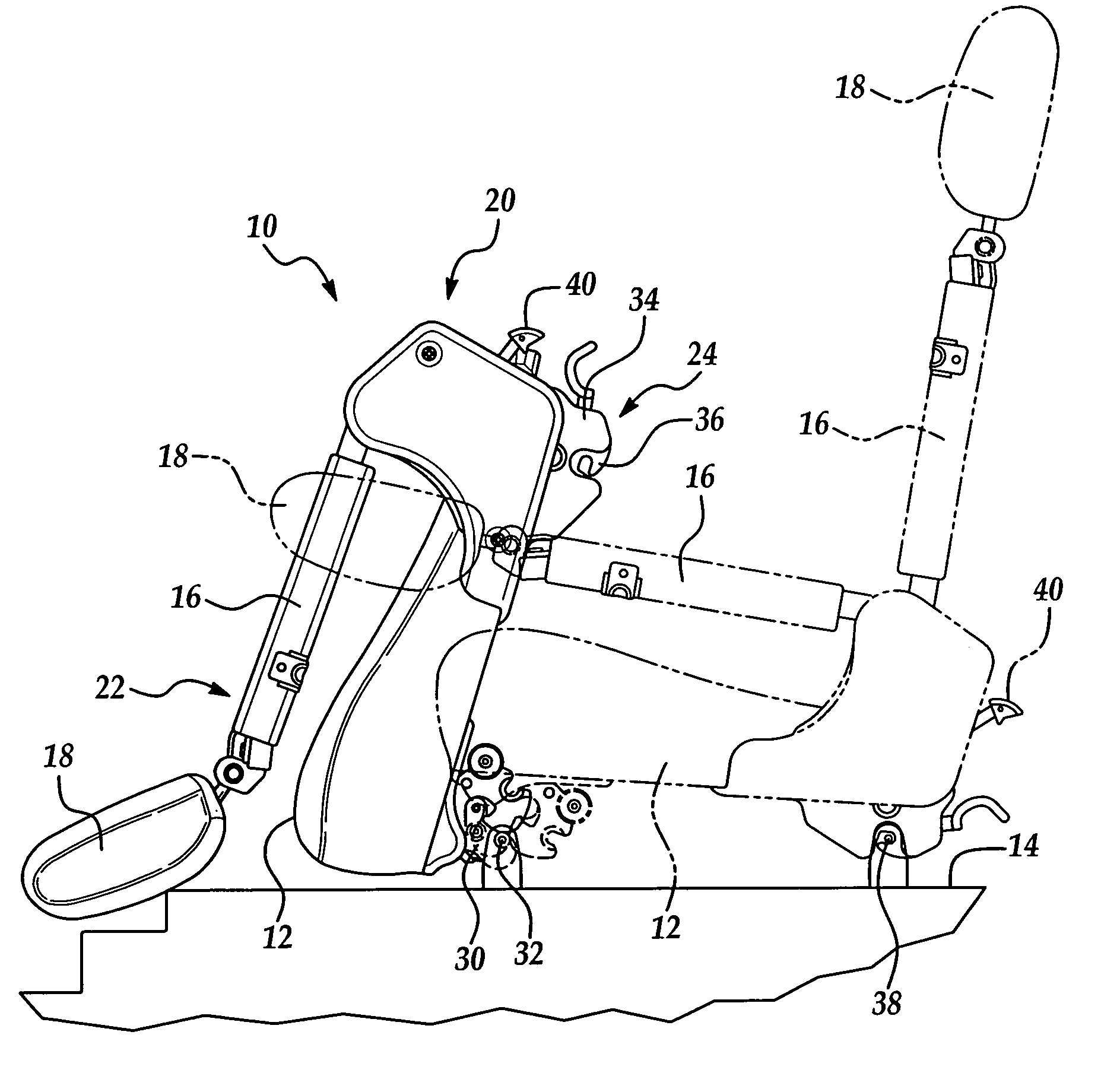 Vehicle seat assembly with biased headrest