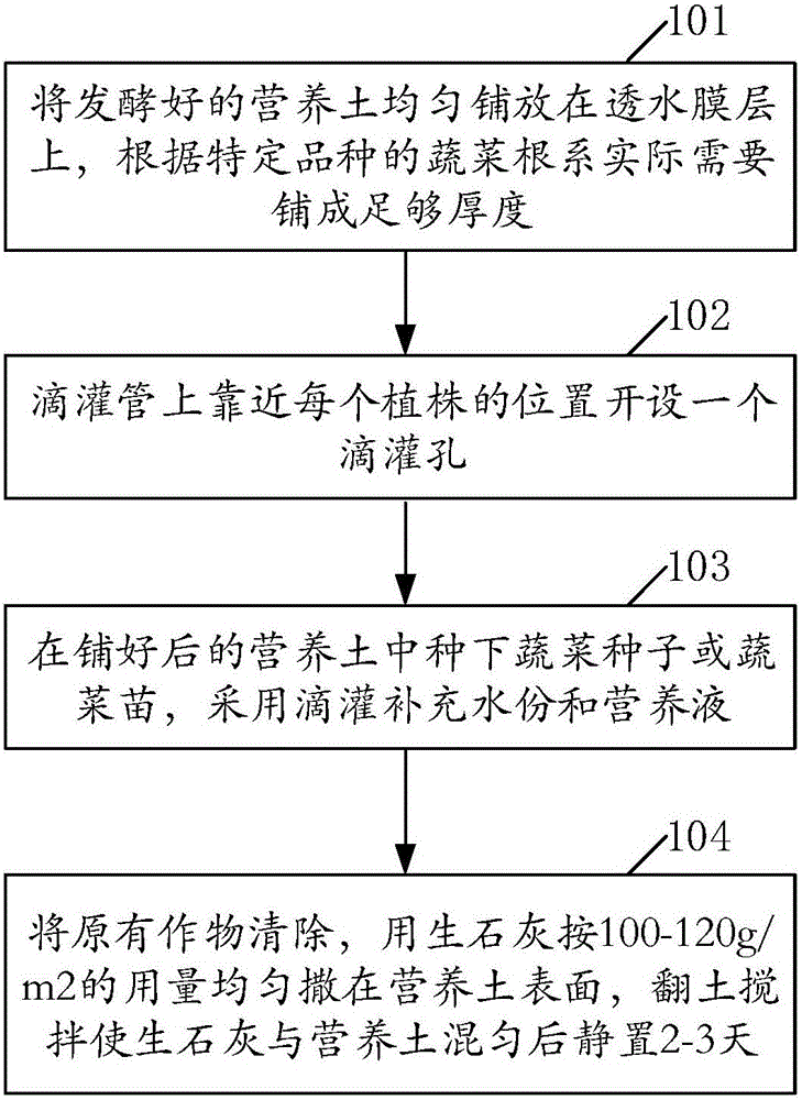 Farming method of vegetables