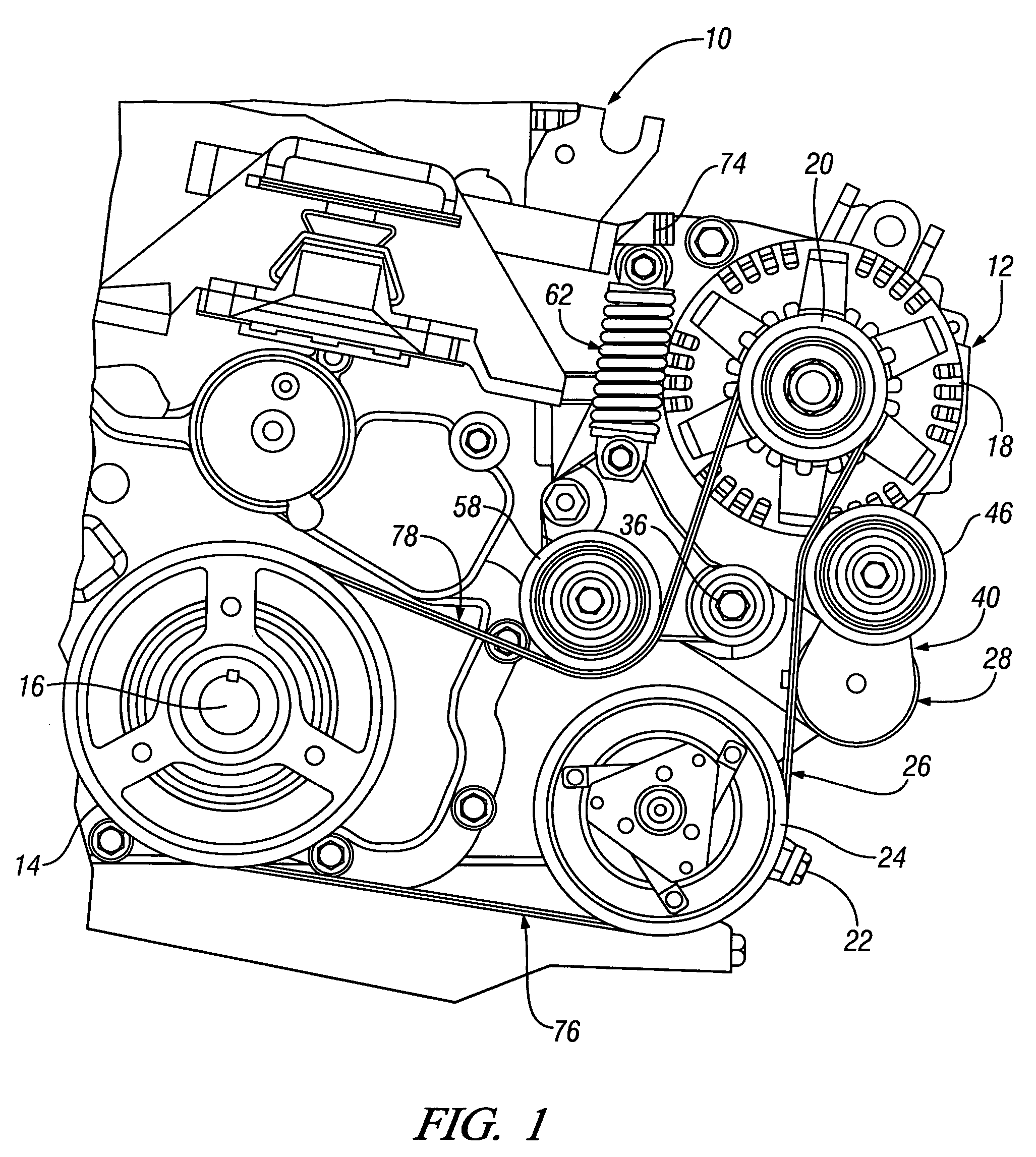 Belt alternator starter accessory drive with dual tensioner