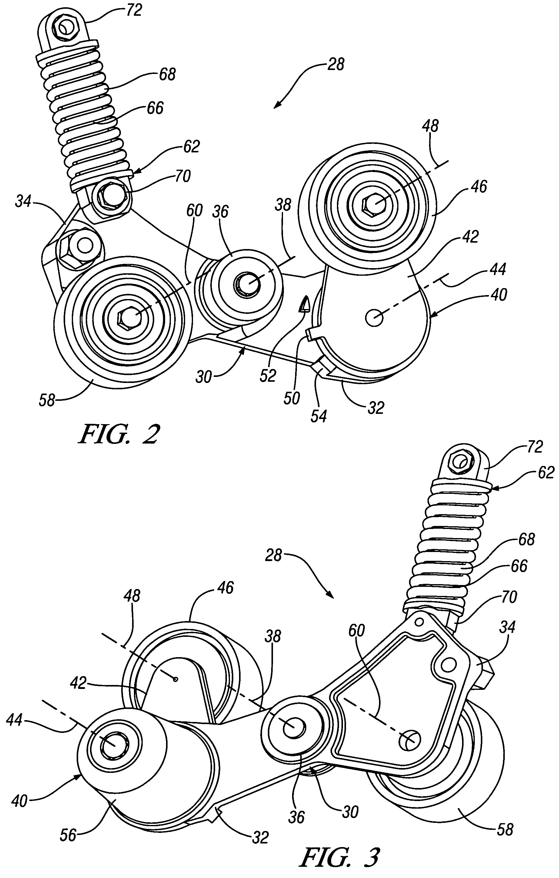 Belt alternator starter accessory drive with dual tensioner