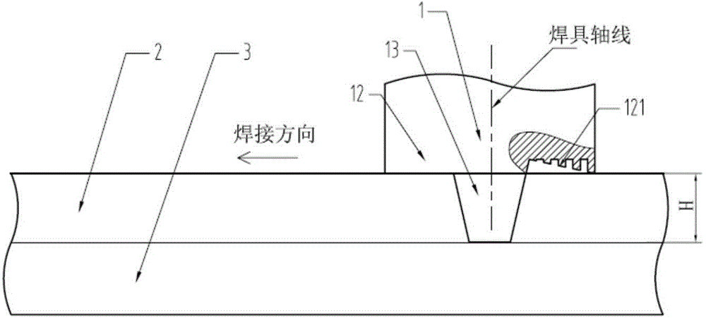 Welding tool achieving weld joint zero thinning during friction stir welding and welding method