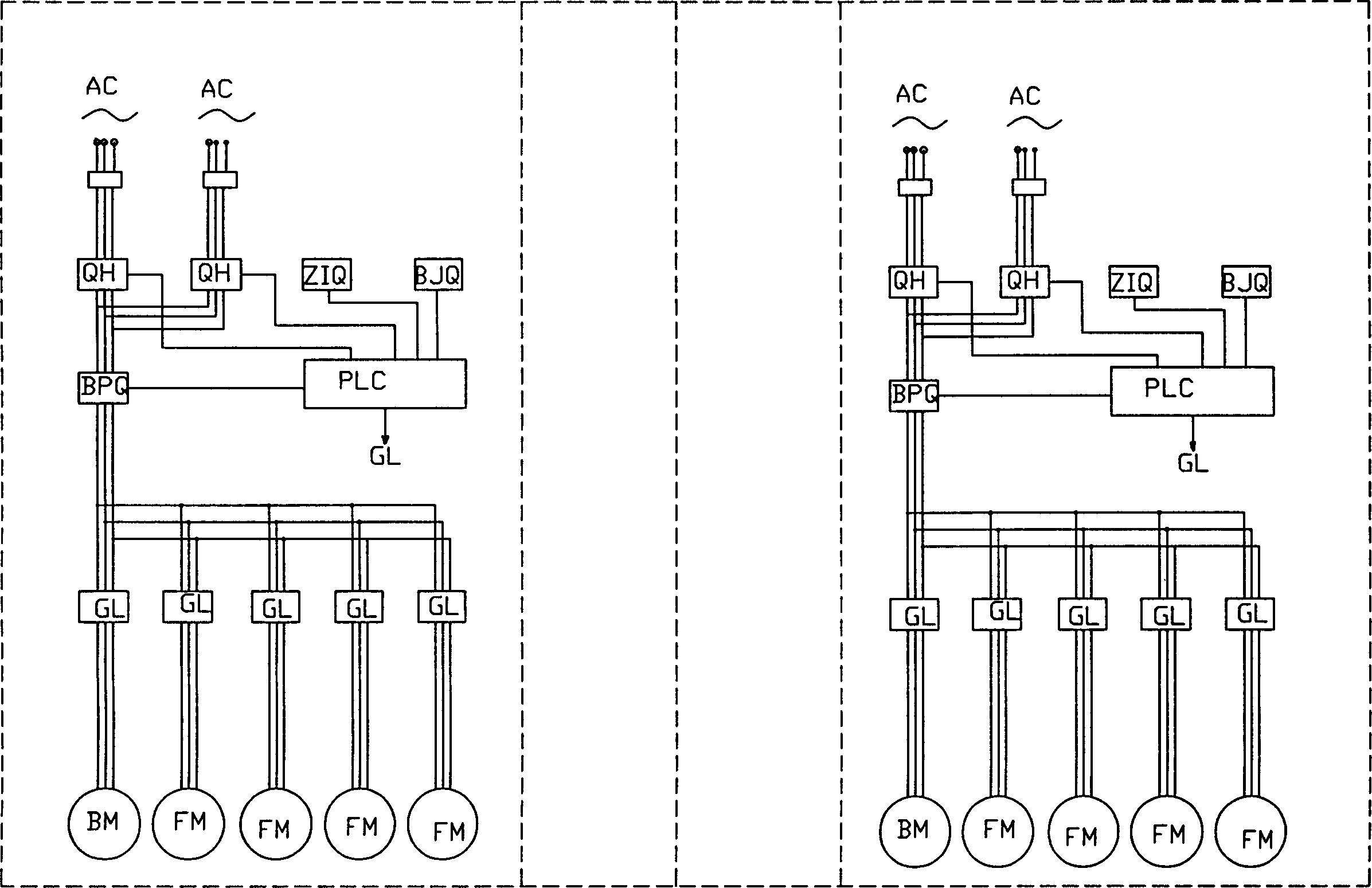 Forced oil and forced air cooling control device of power transformers