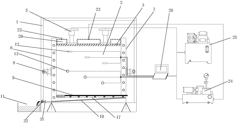 Simulation test system and monitoring method for roof water gushing and sand intrusion disaster induced by coal seam mining