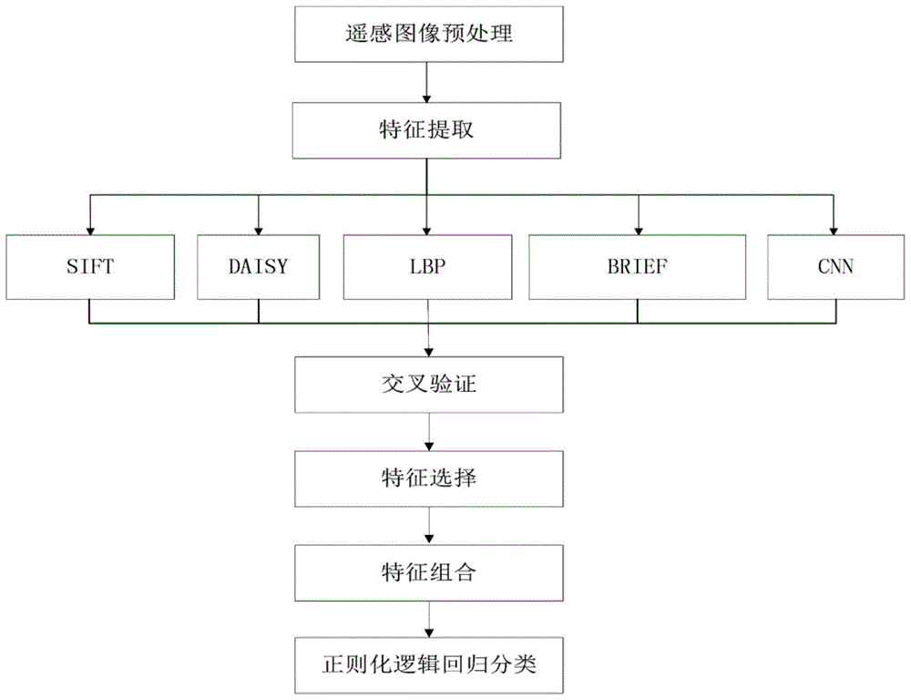 Vegetation classification method capable of automatically selecting features in power transmission line corridor area