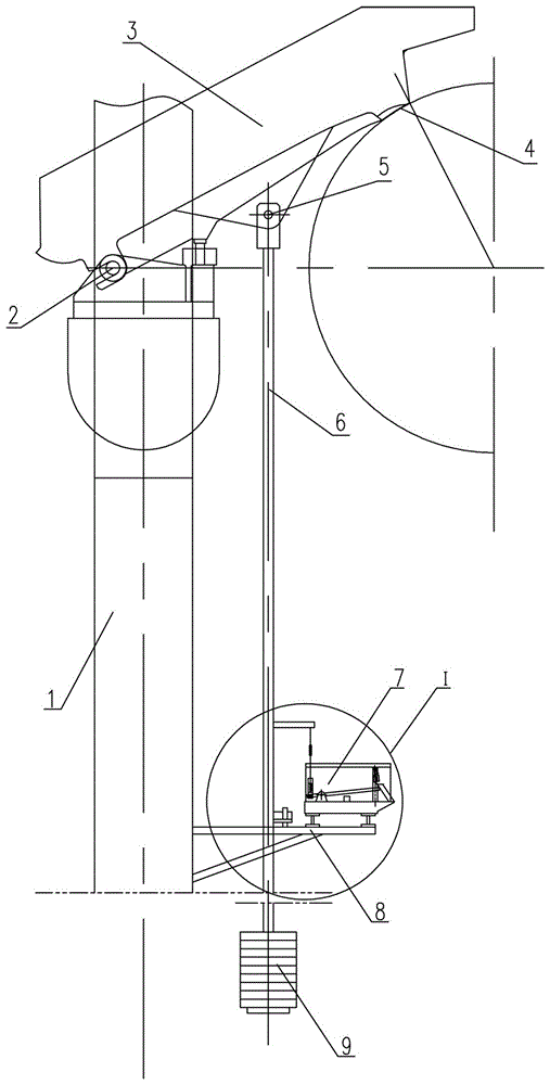 Rotary kiln shovel plate lifting detection device