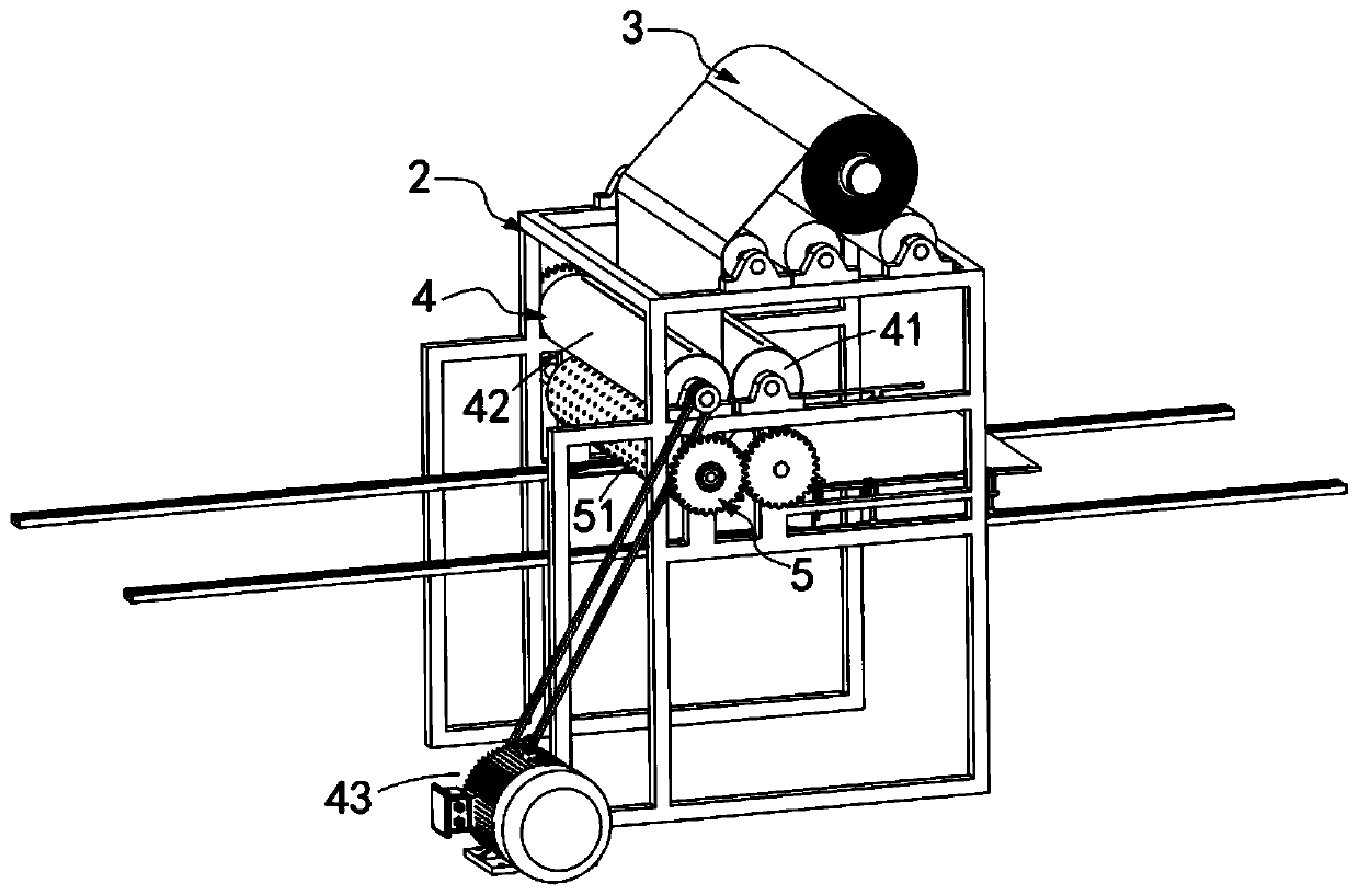 Textile fabric automatic discharging and spreading device