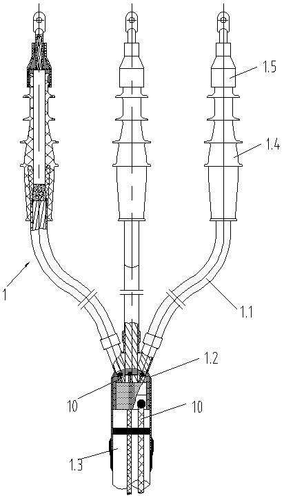 10KV flame-retardant cold-contraction cable accessory