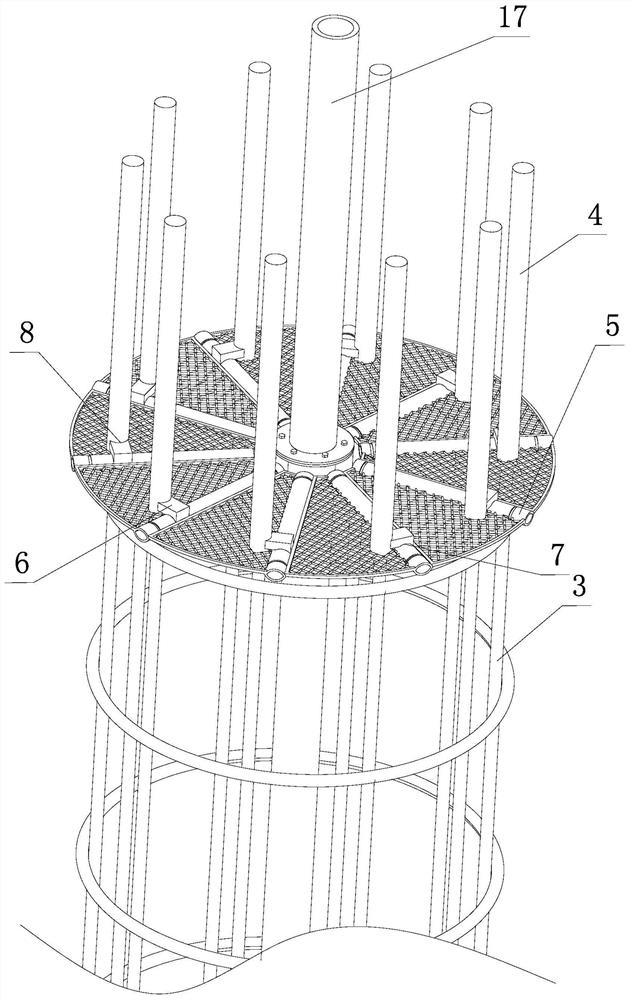 Rapid breaking structure for over-grouting part of pile top of cast-in-place pile