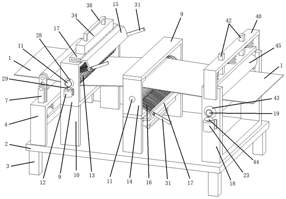 A double-sided scraping device for fluff and miscellaneous lines on the surface of fabrics