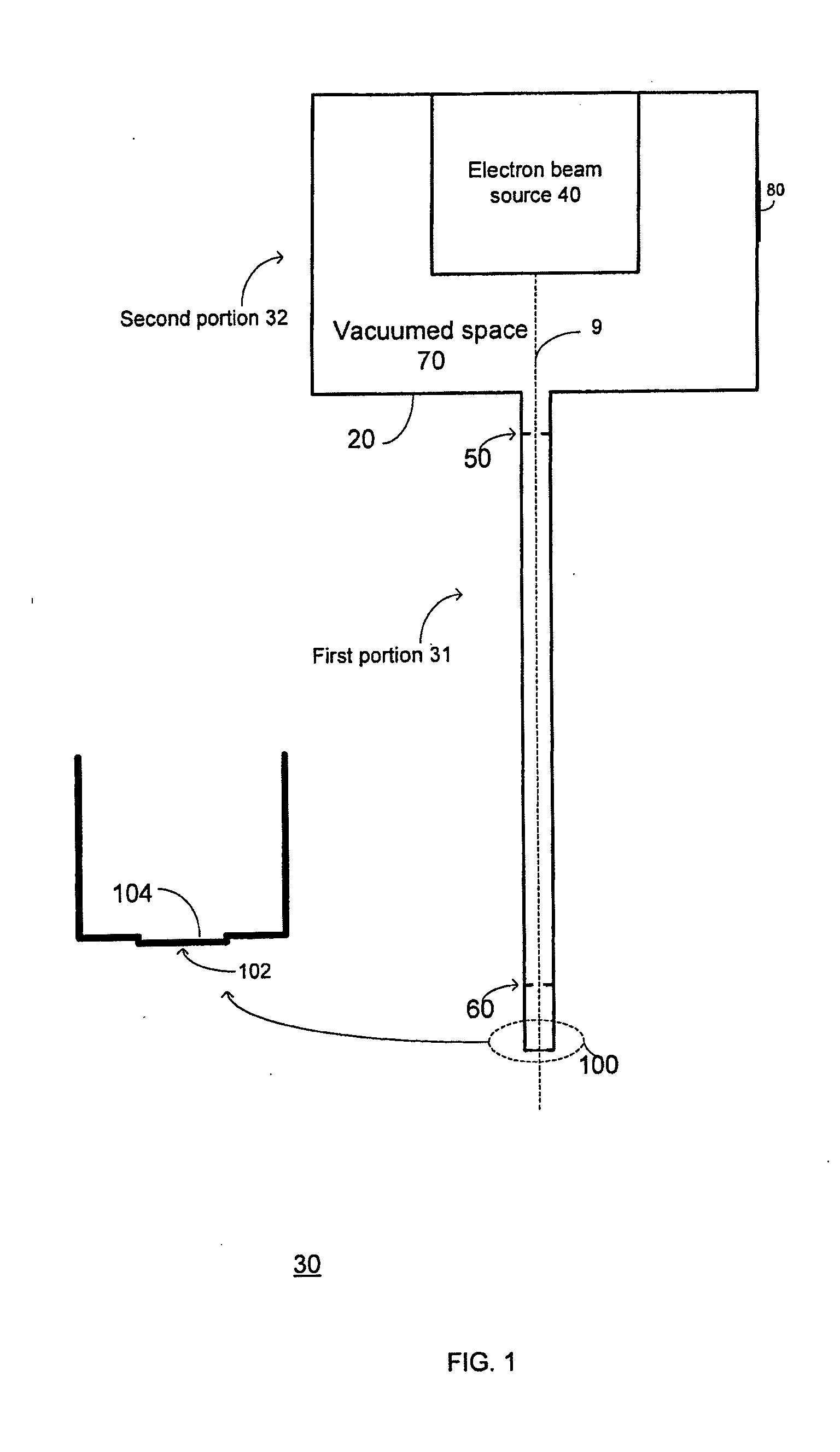 Vacuumed device and a scanning electron microscope