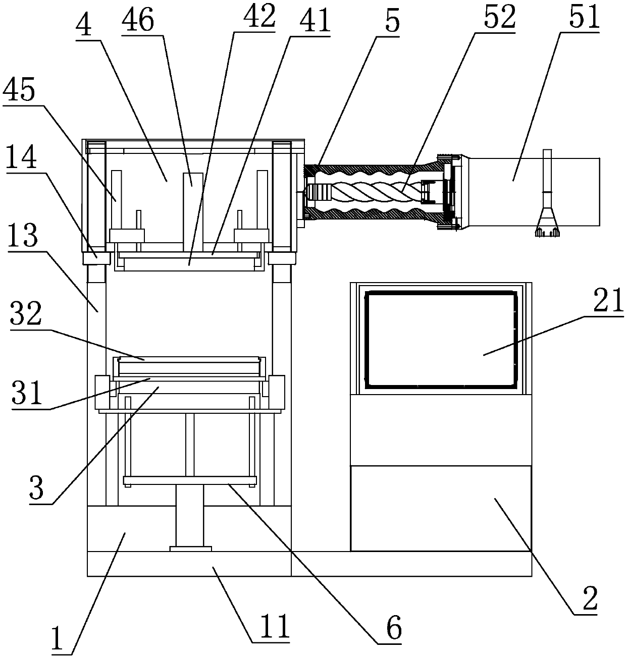 Hot pressing forming machine with die collecting device