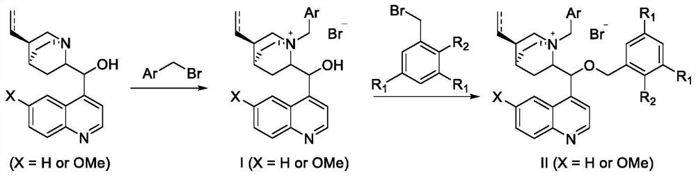 A large sterically hindered chiral quaternary ammonium salt phase transfer catalyst derived from cinchonadine and its synthesis method