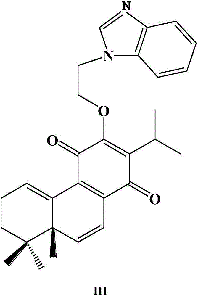 Application of composition of benzimidazolyl and bis(2-methylthioethyl) amino derivatives of Salviskinone A in anti-liver fibrosis drugs