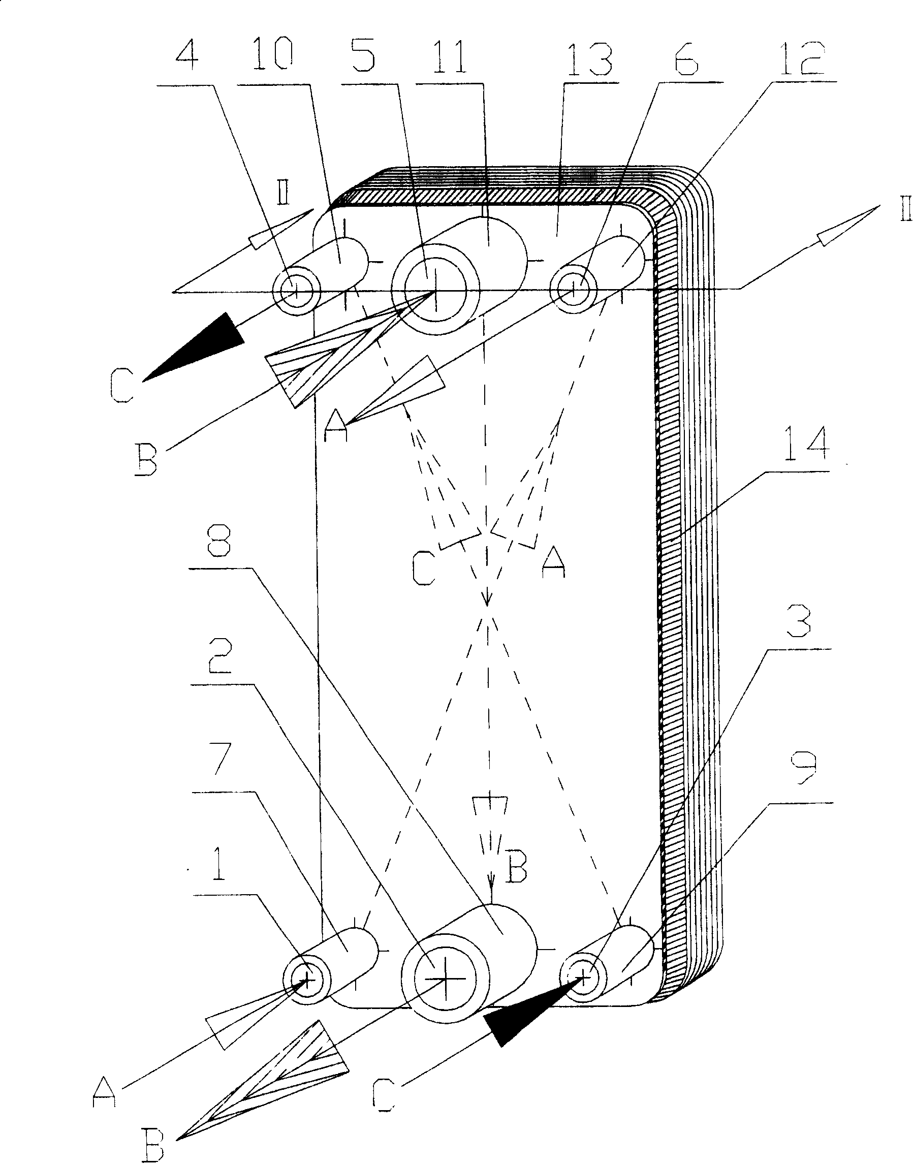 Brazing-sheet type heat exchanger capable of using three kinds of medium to exchange heat