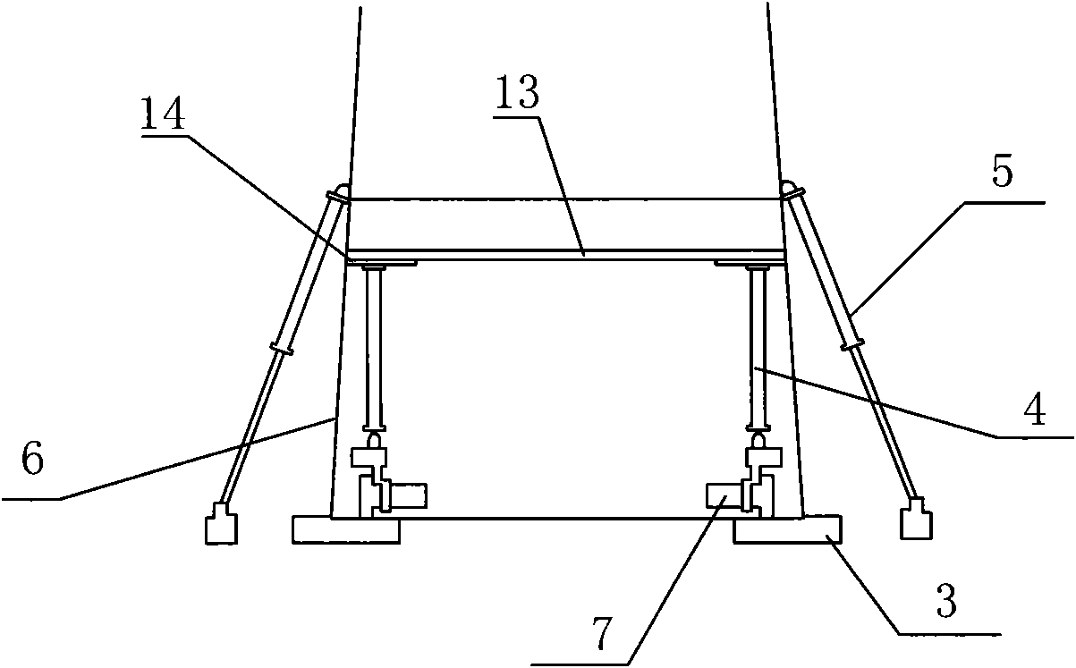 Device arranged on original foundation of high voltage transmission tower and capable of hoisting height of tower and preventing mining-induced deformation