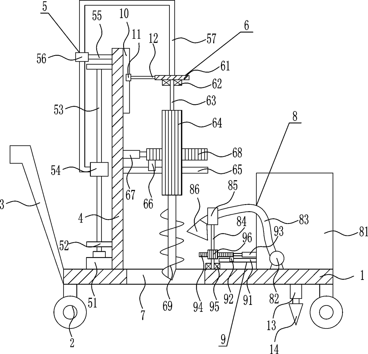 Soil sampling device for laying of hydraulic engineering pipelines