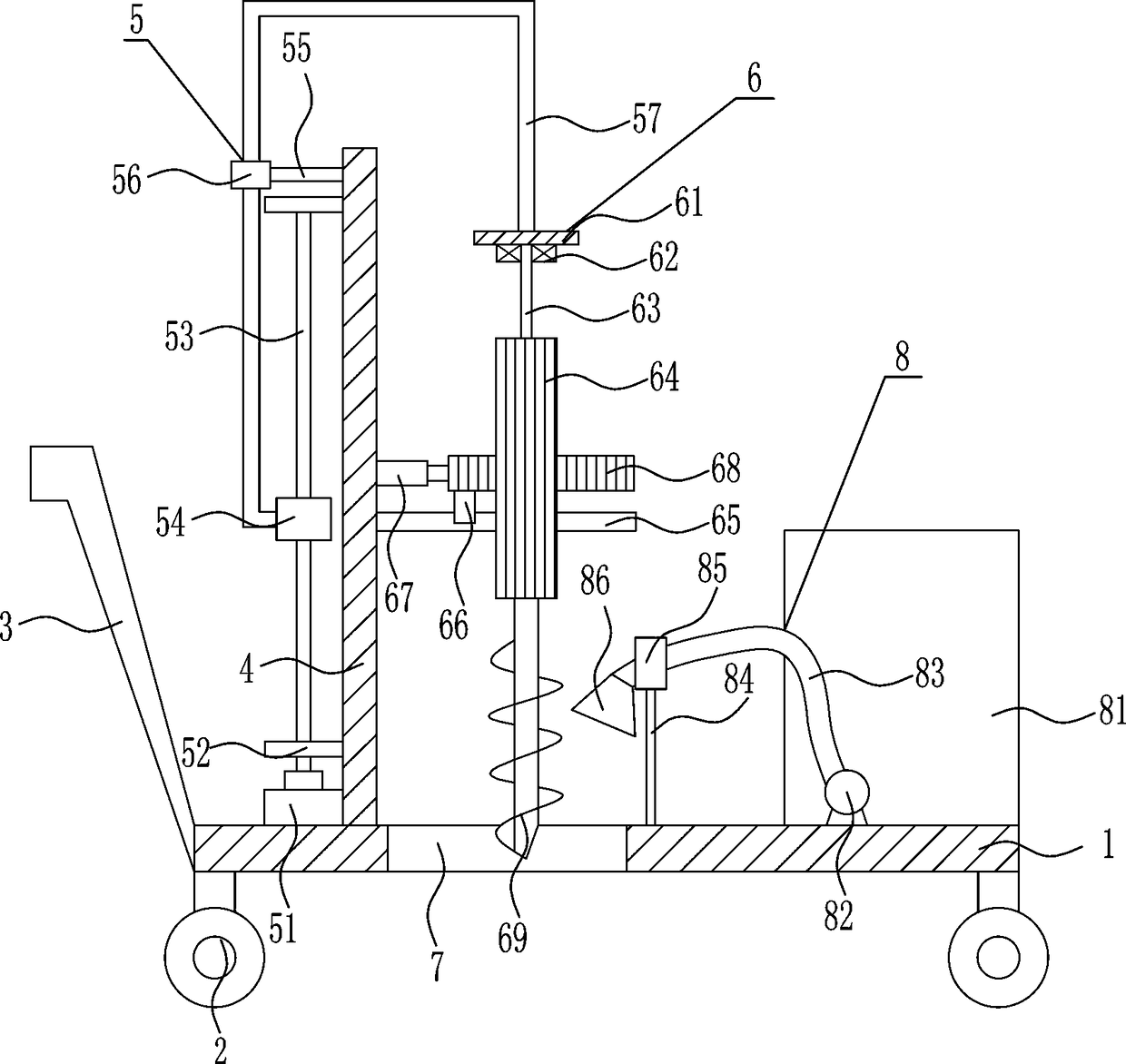 Soil sampling device for laying of hydraulic engineering pipelines