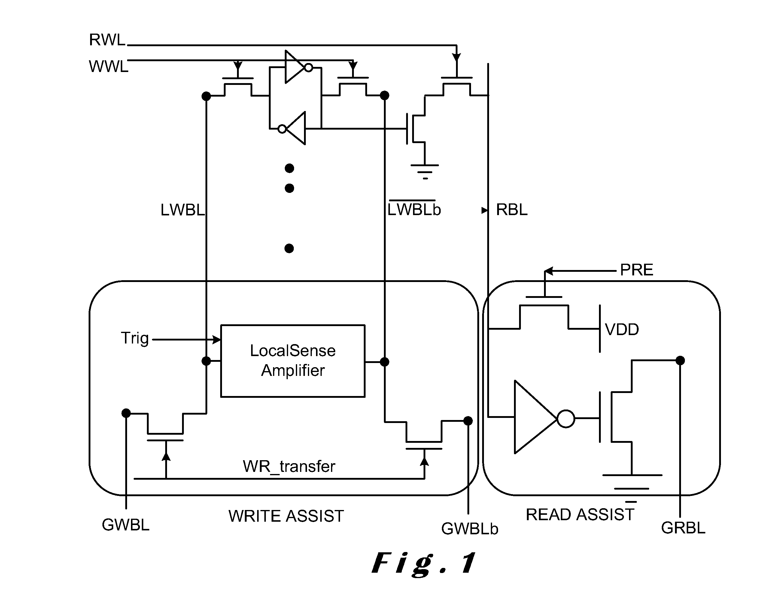 Local write and read assist circuitry for memory device