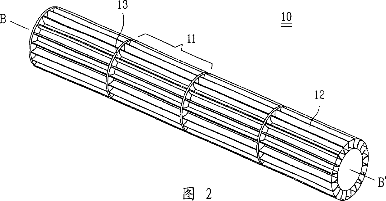 Transverse-flow fan and air conditioner using same