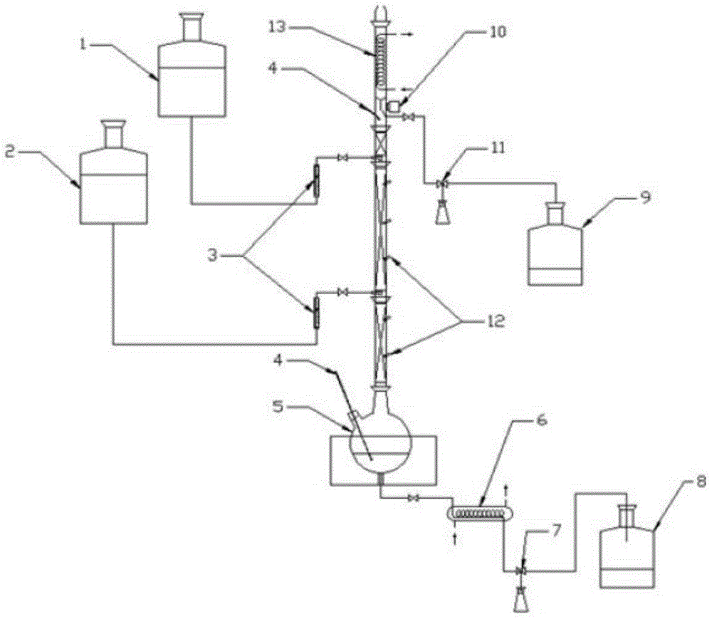 Method for separating mixed alcohol-water by continuous extractive rectification