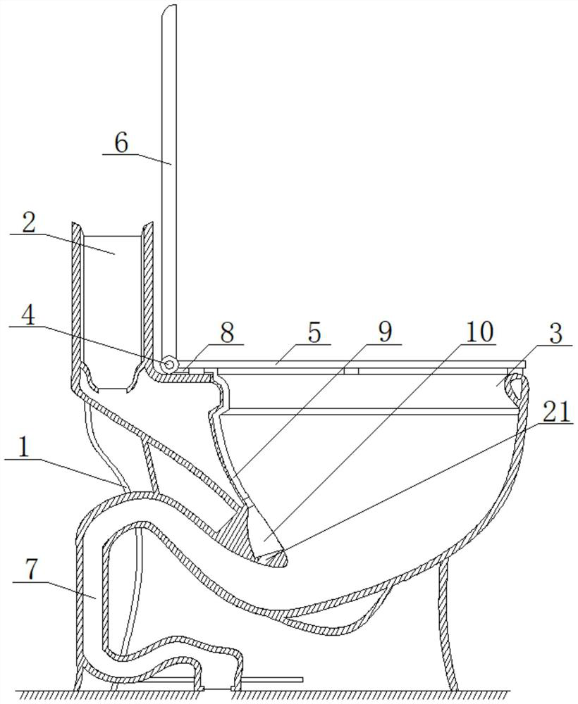 A toilet with a men's urinal channel