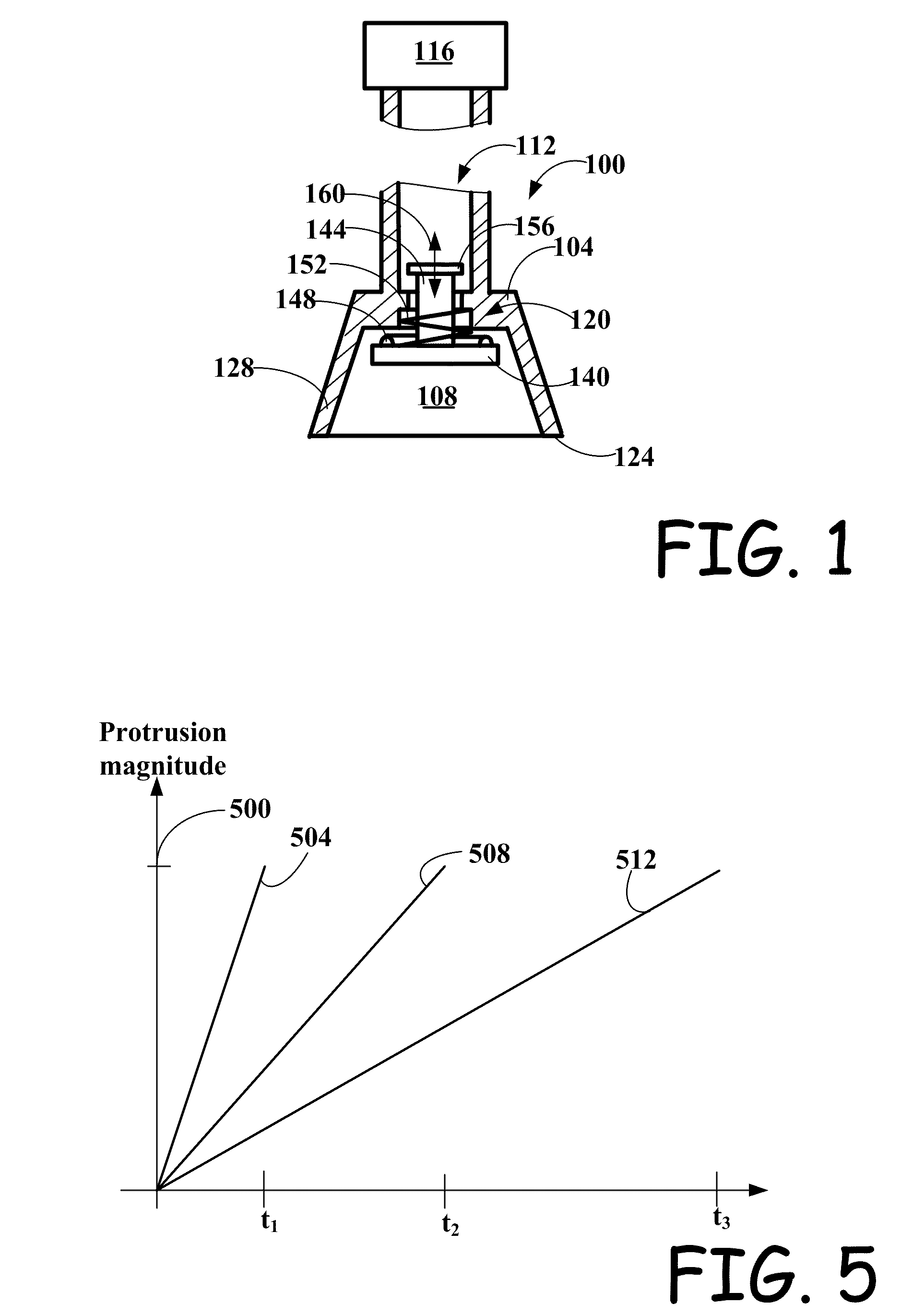 Applicator for skin treatement with automatic regulation of skin protrusion magnitude