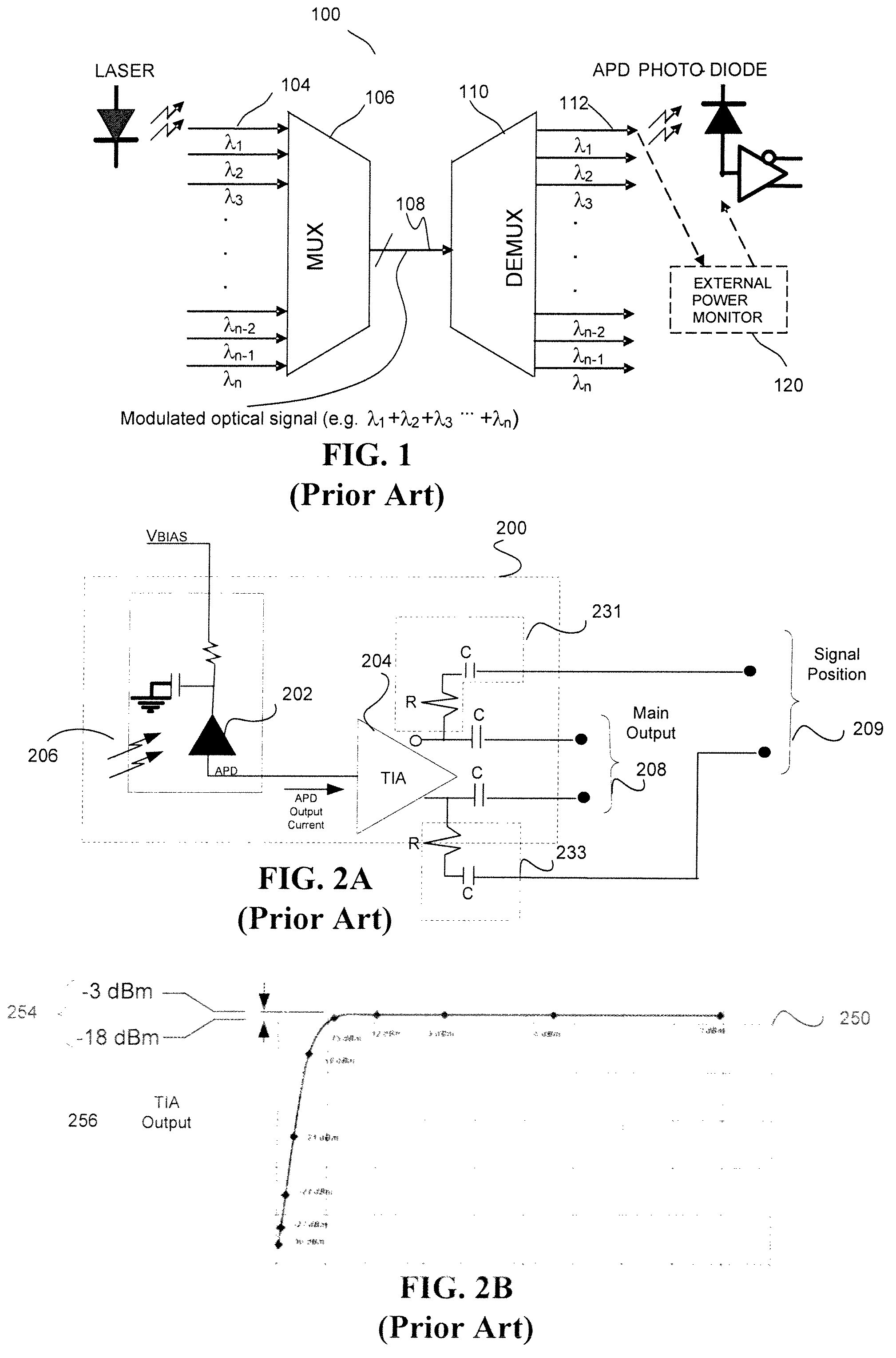 In-situ power monitor providing an extended range for monitoring input optical power incident on avalanche photodiodes